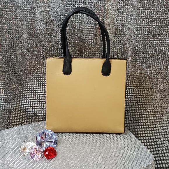 Like New Black + Tan Hand Bag Purse - Picture 3 of 4